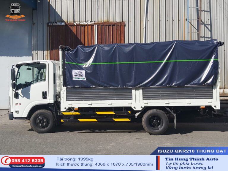 Xe Tải Isuzu 1.9 Tấn Thùng Bạt QKR210